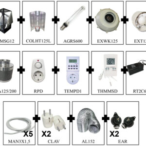 KIT ARMARIO CULTIVO INTERIOR CULTIBOX SG COMBI L 120x120x200cm