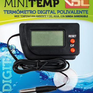 Termómetro MINITEMP polivalente mide temperatura ambiente y también del agua o sustrato