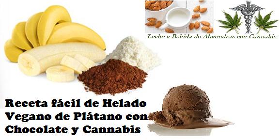 Ingredientes para receta de HELADO VEGANO CHOCOLATE Y PLATANO