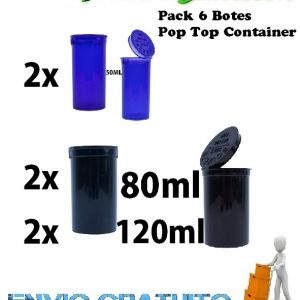 Pack 6 Botes Pop Top Container