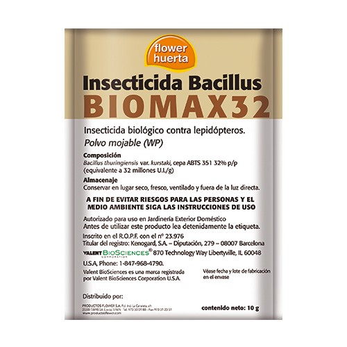 Insecticida Biológico Biomax 32 (Bacillus) 10 gr (FLOWER)